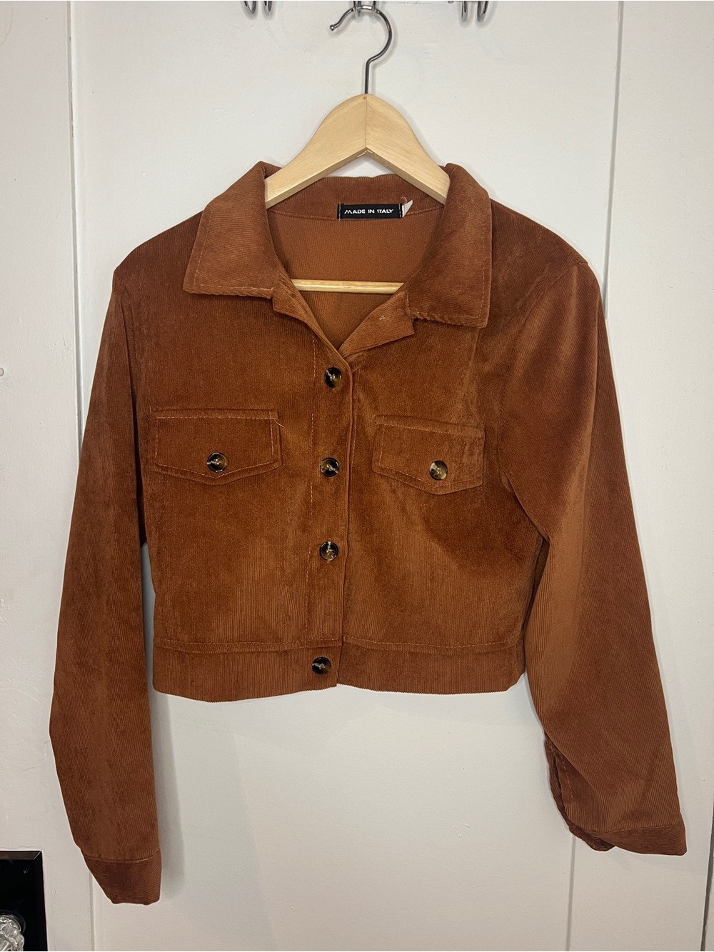 Made in Italy Brown Cropped Jacket
